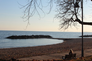 girl on the bench @ Ashbridge's Bay